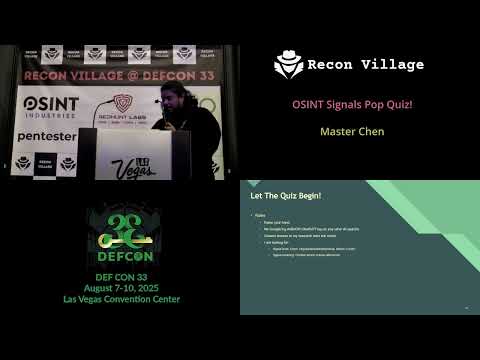 DEF CON 33 Recon Village - OSINT Signals Pop Quiz