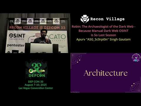 DEF CON 33 Recon Village - Robin The Archaeologist of the Dark Web